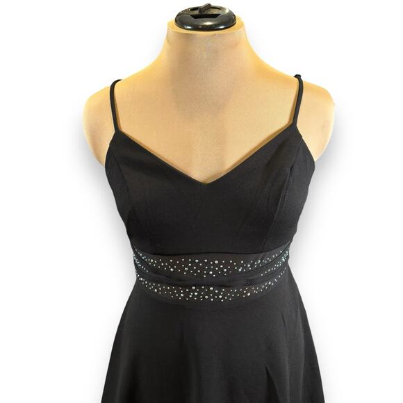 City Triangles Mesh-Inset Fit & Flare Dress Size Large Rhinestones Homecoming - Picture 2 of 9